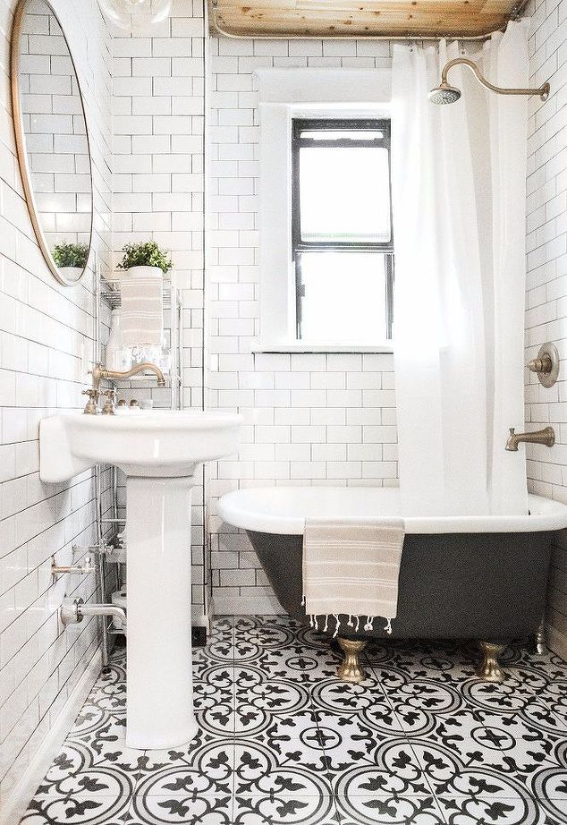 10 Spectacular Bathrooms With Encaustic, Cement Tile Bathroom