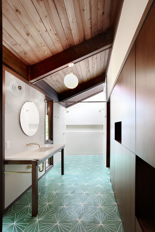 ideas for encaustic cement tile in a bathroom